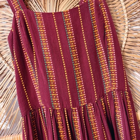 Ace & Jig Maxi Dress in Garnet Stripe 100% Cotton SZ Small Burgundy Maroon Multi - Picture 2 of 6